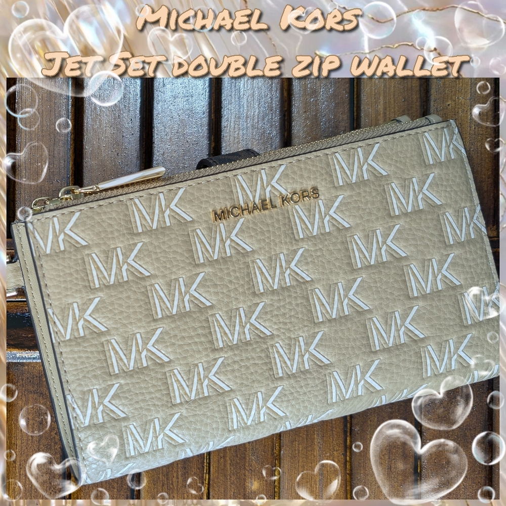 Michael Kors Tan Double Zip Wallet